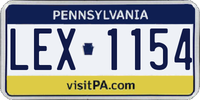 PA license plate LEX1154