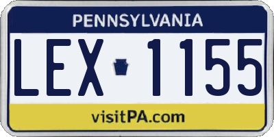 PA license plate LEX1155