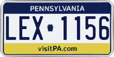 PA license plate LEX1156