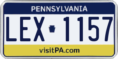 PA license plate LEX1157