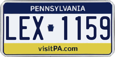 PA license plate LEX1159
