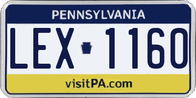 PA license plate LEX1160