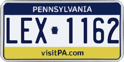 PA license plate LEX1162