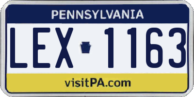 PA license plate LEX1163