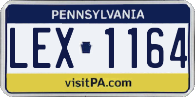 PA license plate LEX1164