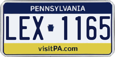 PA license plate LEX1165