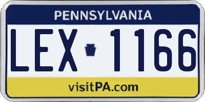 PA license plate LEX1166