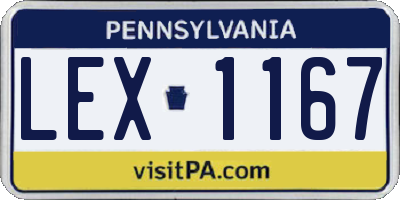 PA license plate LEX1167