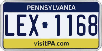 PA license plate LEX1168
