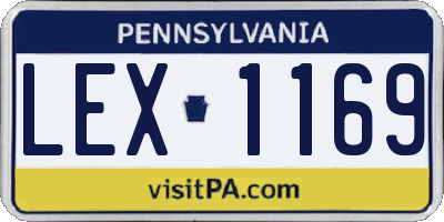 PA license plate LEX1169