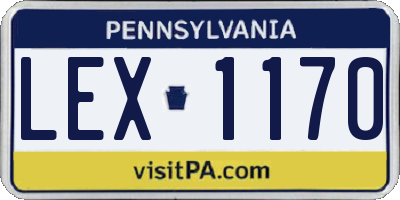 PA license plate LEX1170