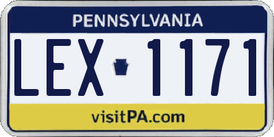 PA license plate LEX1171