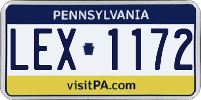 PA license plate LEX1172
