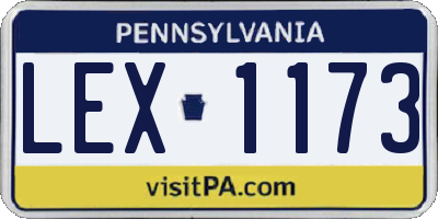 PA license plate LEX1173