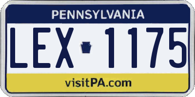 PA license plate LEX1175
