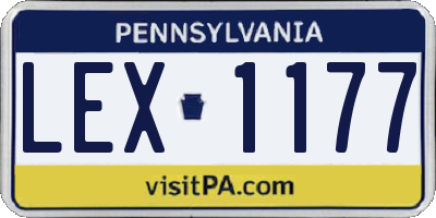 PA license plate LEX1177