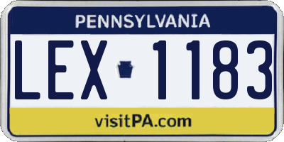 PA license plate LEX1183