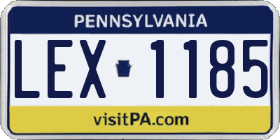 PA license plate LEX1185