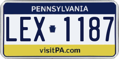 PA license plate LEX1187