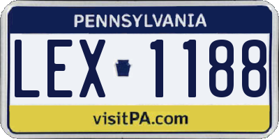 PA license plate LEX1188