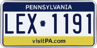 PA license plate LEX1191