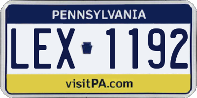 PA license plate LEX1192