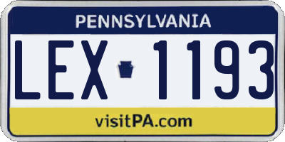 PA license plate LEX1193