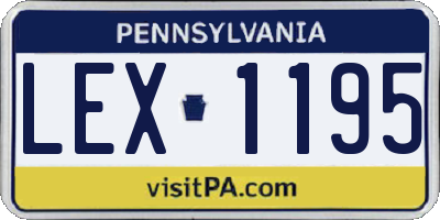 PA license plate LEX1195