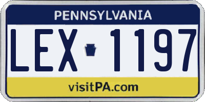 PA license plate LEX1197