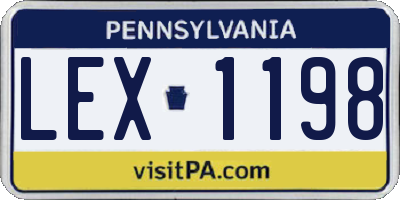 PA license plate LEX1198