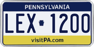 PA license plate LEX1200