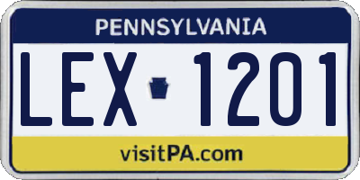 PA license plate LEX1201