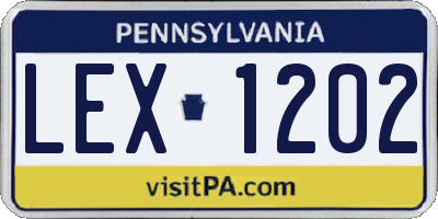 PA license plate LEX1202