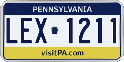 PA license plate LEX1211
