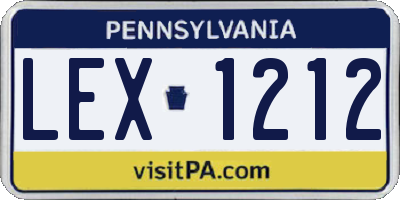 PA license plate LEX1212