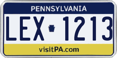 PA license plate LEX1213