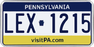 PA license plate LEX1215