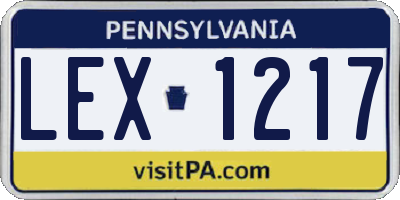 PA license plate LEX1217