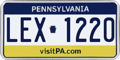 PA license plate LEX1220