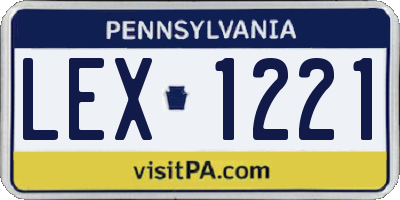 PA license plate LEX1221