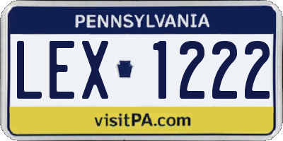 PA license plate LEX1222