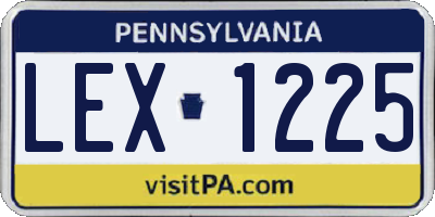 PA license plate LEX1225