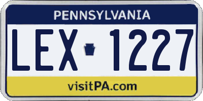 PA license plate LEX1227