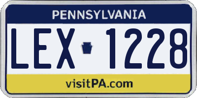 PA license plate LEX1228