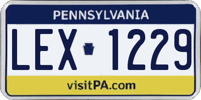 PA license plate LEX1229