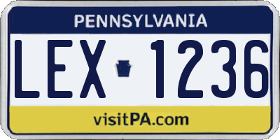 PA license plate LEX1236