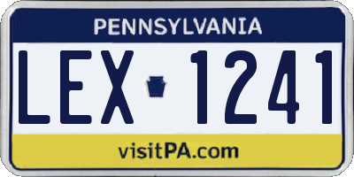 PA license plate LEX1241