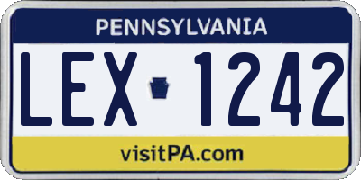 PA license plate LEX1242