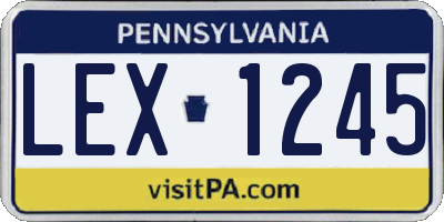 PA license plate LEX1245