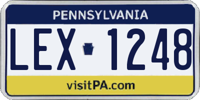 PA license plate LEX1248